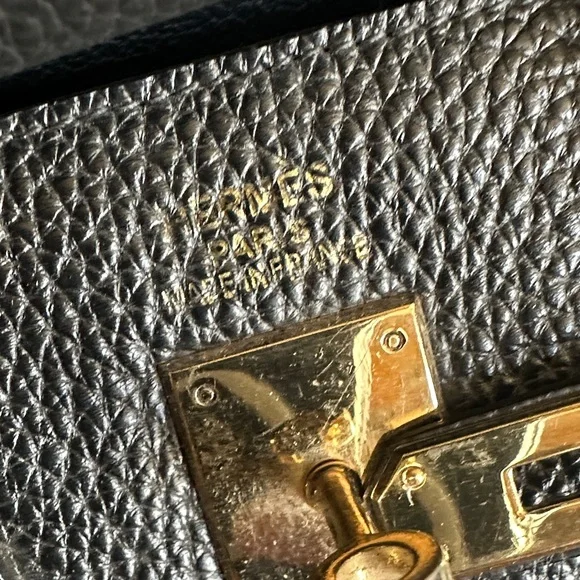 Designer inspired Birkin Tote bag Elegant Black Leather Bag - Picture 6 of 9